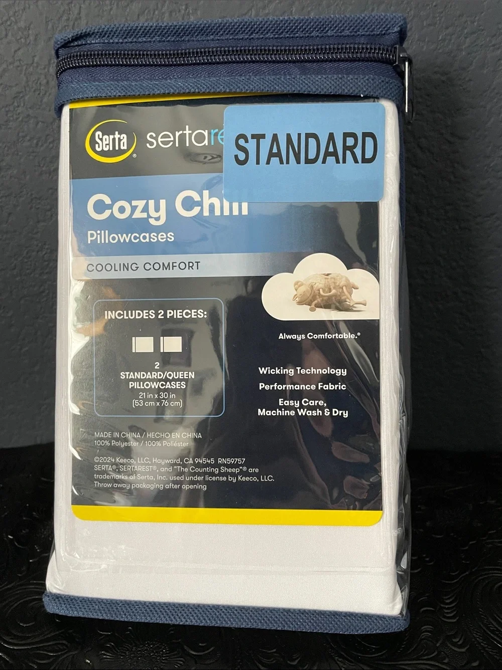 Serta Cozy Chill Standard Pillowcases - White (2 Pack)